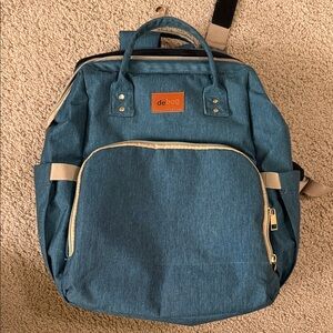 debug Teal Canvas Backpack for baby’s with Multiple Pockets.